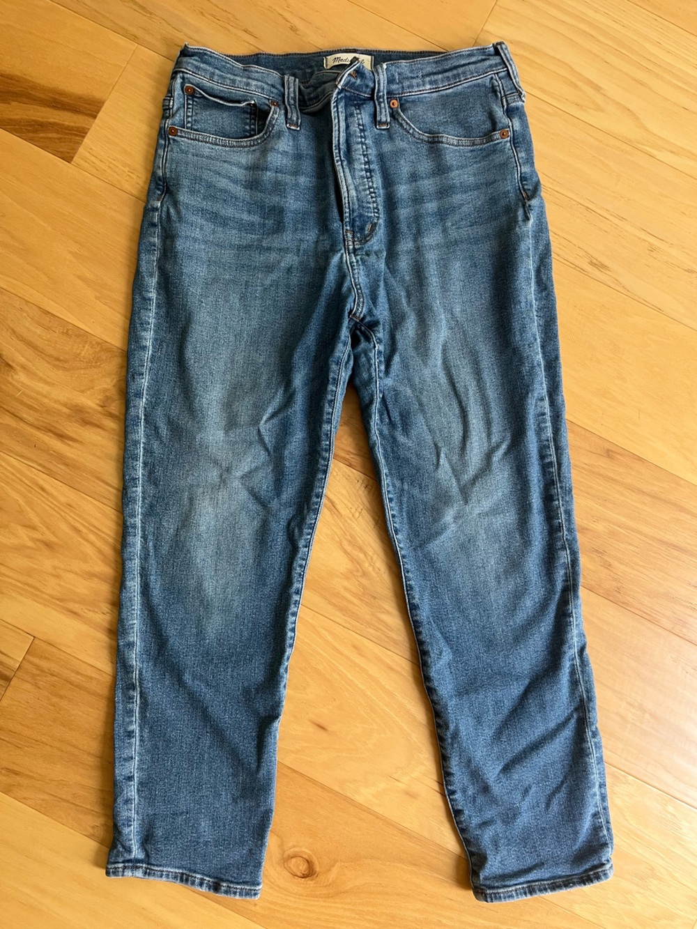 Madewell Straight-Leg Jeans in Faded Blue Denim